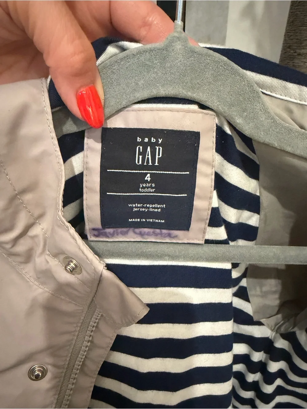 BabyGap Kids' Lightweight Hooded grey raincoat in gray with shark hoodie size 4